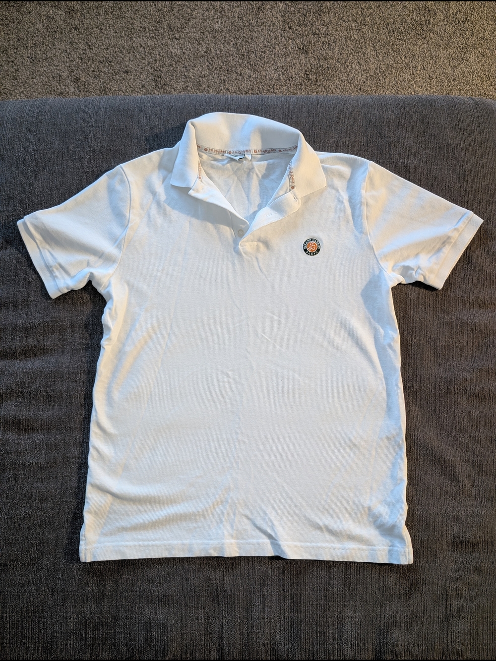Roland Garros White Tennis Polo with Tournament Logo